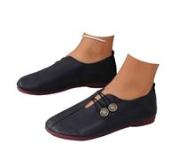Générique Lightweight Orthopedic Loafers for Women 2025 New Soft Synthetic Leather Flat Shoes Summer Lightweight Sneakers (Black,40)