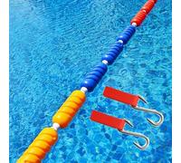 Générique Ligne de séparation Flottante pour Piscine, Corde de sécurité avec échelle, 2 Crochets, Corde de séparation en Nylon réglable de 1 à 18 m, Durable et Facile à Installer.
