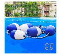 Générique Ligne séparation sécurité Piscine, Corde séparation bouée avec 2 Crochets préinstallés bouées flottantes Bicolores, for compétition(9 Meter)