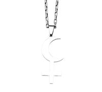 Générique Lilith Déesse Mythologie grecque Collier Croix de Lune pour femmes Hommes Sorcière Symbole astrologie Cadeau