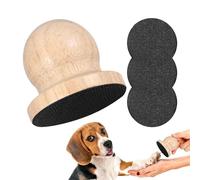 Générique Lime À Ongles pour Chien - À Gratter Silencieux 6 X 6 Cm, 3 Disques De Papier De Verre Remplaçables, Outil De Ponceuse De Pattes, Kit De Toilettage des Griffes en Bois | Chats Chiots an