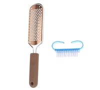 Générique Lime à Pieds Inoxydable Multifonction avec Brosse à Ongles Incluse, Éliminateur de Callosités et Exfoliant pour Peaux Mortes, Outil de Soin Pédicure Portable Couleur Aléatoire