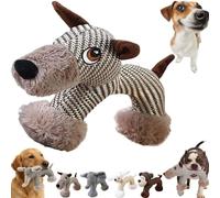 Générique Linen Safari Companions - Linen Dog Toys, Squeaky Dog Chew Animal Toys Built-in Squeaker, Durable Corduroy for Small Medium Dogs (Dog)