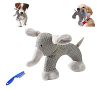 Générique Linen Squeaky Dog Chew Toy for Small Medium Dogs, Durable Safari Animal Stuffed Dog Toy for Boredom Relief, Tough Linen Fabric Puppy Teething Toy for Aggressive Chewers (Gray)