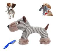Générique Linen Squeaky Dog Chew Toy for Small Medium Dogs, Durable Safari Animal Stuffed Dog Toy for Boredom Relief, Tough Linen Fabric Puppy Teething Toy for Aggressive Chewers (Floral)