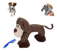 Générique Linen Squeaky Dog Chew Toy for Small Medium Dogs, Durable Safari Animal Stuffed Dog Toy for Boredom Relief, Tough Linen Fabric Puppy Teething Toy for Aggressive Chewers (Dark Brown)