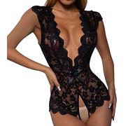Générique Lingerie Sexy Femme Body Dos Nu en Dentelle Collant Érotique Nuisette Ouverte Sexy String Sensuelle Noir Féminin Rouge Chaud Coquin Lingerie Culotte sous Vêtements Soutien Gorge Pyjama