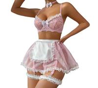 Générique Lingerie Sexy Femme Érotique Hot Haut Sexy Femme Lingerie For Women Role Play Outfit Cosplay Dress Lace Apron Cosplay Outfit Set Femmes Nuisette de Saint Valentin