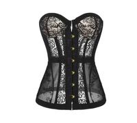Générique Lingerie Slimming Bodice with Lace Cutout Halterneck Bustier for/Summer Elegant Detailing (Black, XS)