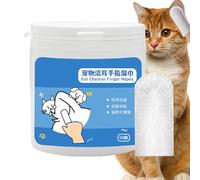 Générique Lingettes pour Oreilles de Chien | Lingettes Doigts Nettoyantes pour Soins des Oreilles des Animaux,Double Face Fournitures Nettoyage Chien Chat Toilettage Préparation Toilettage