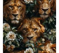 Générique Lion Feuilles Papier Peint Épaissir Mat Auto Adhésif 44x200 cm Forêt De Fleurs Meubles Autocollants Amovible Comptoir Contact Papier Stickers Muraux pour Bains Salon Chambre