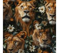 Générique Lion Feuilles Papier Peint Épaissir Mat Auto Adhésif 44x300 cm Forêt De Fleurs Meubles Autocollants Amovible Comptoir Contact Papier Stickers Muraux pour Bains Salon Chambre