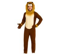 Générique Lion Grenouillère Adulte, Tenue Cosplay Lion, Tenue Animale Réaliste pour Hommes et Femmes Fête Halloween Spectacle Scolaire Événement Cosplay