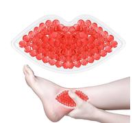 Générique Lippen-Eisbeutel - Wiederverwendbare Gel-Kühlperlen | Warme Und Kalte Kompresse | 10x5,2cm PVC Eisbeutel Für Gesicht, Mund Und Hals, Sanfte Schwellungslinderung Durch Flexible Gelgranulate