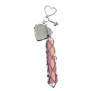 Générique Lipstick Holder Stainless, Lipstick Holder Keychain, Chic Lip Gloss Holder with Mirror, Small Bling Crystal Lipsticks Storage Bag Key Chain, for Purse, Keychain Lip gloss (1pcs-B)