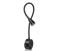 Générique Liseuse Murale Bras Flexible, Applique murale LED rotative à 360 degrés, éclairage d'intérieur for chambre coucher, lecture, salle de bain(Black)