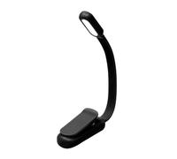 Générique Liseuse Murale Bras Flexible, Lot de 2 mini lampes lecture LED rechargeables par USB, angle pliage à 360°, luminosité 3 couleurs, lampe pince, chevet(Battery Type Black)