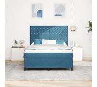 Générique Lit à Ressort avec Matelas et LED Bleu foncé 140x190 cm Velours,Lits & Cadres de lit,69.98KG-3343248