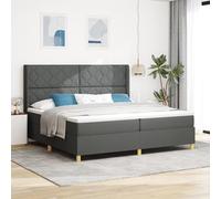Générique Lit à Ressort avec Matelas et LED Gris Foncé 200x200 cm Tissu,Lits & Cadres de lit,93.63KG-3343778