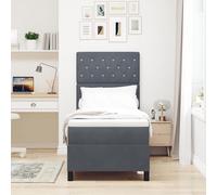 Générique Lit à Ressort avec Matelas et LED Gris foncé 80x200 cm Velours,Lits & Cadres de lit,49.78KG-3343209