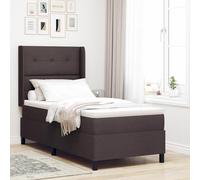 Générique Lit à Ressort avec Matelas et LED Marron foncé 100x200 cm Tissu,Lits & Cadres de lit,59.91KG-3343493