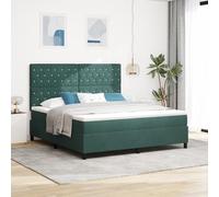 Générique Lit à Ressort avec Matelas et LED Vert foncé 180x200 cm en Velours,Lits & Cadres de lit,82.72KG-3343265