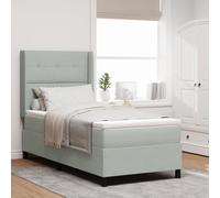 Générique Lit à Ressort avec Matelas et lumière LED Gris Clair 80x200 cm Velours,Lits & Cadres de lit,52.43KG-3343838