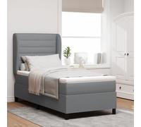 Générique Lit à Ressort avec Matelas Gris Clair 100x200 cm en Tissu,Lits & Cadres de lit,59.93KG-3340487