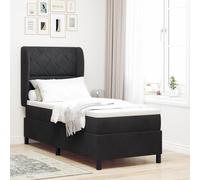 Générique Lit à Ressort avec Matelas Noir 80x200 cm Velours,Lits & Cadres de lit,52.49KG-3340954