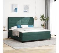 Générique Lit à Ressort avec Matelas Vert foncé 180x200 cm Velours,Lits & Cadres de lit,86.07KG-3340943
