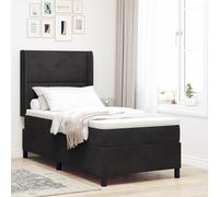 Générique Lit à Ressorts avec Matelas et LED Noir 80x200 cm Velours,Lits & Cadres de lit,52.17KG-3343840