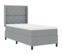 Générique Lit à Ressorts avec Matelas Gris Clair 100x200 cm Tissu,Lits & Cadres de lit,59.43KG-3341693