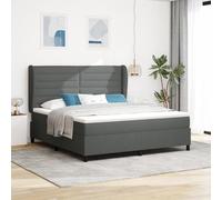 Générique Lit à Ressorts avec Matelas Gris foncé 180x200 cm en Tissu,Lits & Cadres de lit,86.29KG-3340516