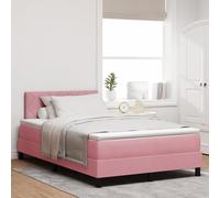 Générique Lit à Ressorts avec Matelas & LED Rose 120x200 cm Velours,Lits & Cadres de lit,53.92KG-3342715