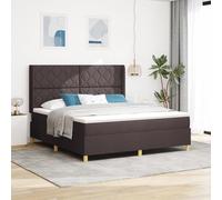 Générique Lit à sommier tapissier avec Matelas Marron foncé 180x200 cm Tissu,Lits & Cadres de lit,86.49KG-3341913