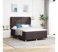 Générique Lit avec sommier tapissier et Matelas Marron foncé 140x200 cm Tissu,Lits & Cadres de lit,74.67KG-3340819