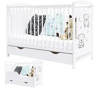 Générique Lit bébé Ted avec Matelas, tiroir et kit de Transformation 120 x 60 cm - grandit avec Votre Enfant