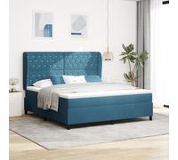 Générique Lit Box Spring avec Matelas Bleu Foncé 180x200 cm Velours,Lits & Cadres de lit,85.09KG-3340890