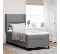 Générique Lit Box Spring avec Matelas en Gris Clair, 90x190 cm, Tissu,Lits & Cadres de lit,55.73KG-3340599