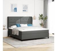 Générique Lit Box Spring avec Matelas en Gris Foncé, 180x200 cm Tissu,Lits & Cadres de lit,86.69KG-3340579