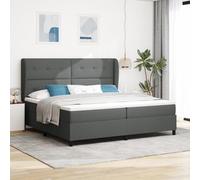 Générique Lit Box Spring avec Matelas en Gris foncé, 200x200 cm en Tissu,Lits & Cadres de lit,94.43KG-3340586