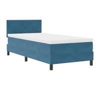 Générique Lit Box Spring avec Matelas et LED Bleu Foncé 100x200 cm Velours,Lits & Cadres de lit,45.52KG-3342702