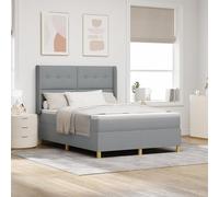 Générique Lit Box Spring avec Matelas et LED Gris Clair 140x200 cm Tissu,Lits & Cadres de lit,74.37KG-3343693