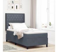 Générique lit Box Spring avec Matelas et LED Gris foncé 100x200 cm en Velours,Lits & Cadres de lit,59.69KG-3343803