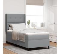 Générique Lit Box Spring avec Matelas et lumière LED Gris Clair 100x200 cm Tissu,Lits & Cadres de lit,59.71KG-3343490