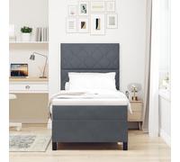 Générique Lit Box Spring avec Matelas Gris foncé 100x200 cm en Velours,Lits & Cadres de lit,57.26KG-3339879