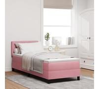 Générique Lit Box Spring avec Matelas & LED Rose 80x200 cm Velours,Lits & Cadres de lit,39.64KG-3342553