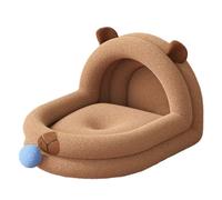 Générique Lit Caverne pour Chat | Caverne Résistante aux Morsures avec Bal Doudou Amovible | Nid Douillet d'hiver pour Chaton | pour Intérieur Maison Salon Chambre Sol Chat Toutes Saisons