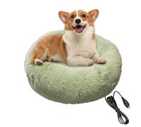 Générique Lit Chauffant Animaux Coussin Chauffant Doux, Lavable Et Apaisant | Lit donut rond apaisant de compagnie Chatons, chiots, animaux - Coussin chauffant d'intérieur Noël et vacances