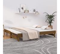 Générique Lit Coulissant sans Matelas Marron Miel 2X(90x200) cm,Lits & Accessoires,Lits & Cadres de lit-823382